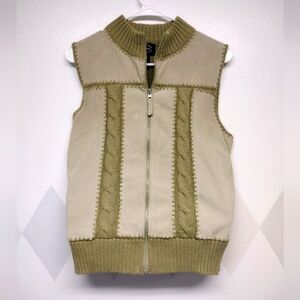Designers Studio Originals suede and knit vintage full zip vest size S